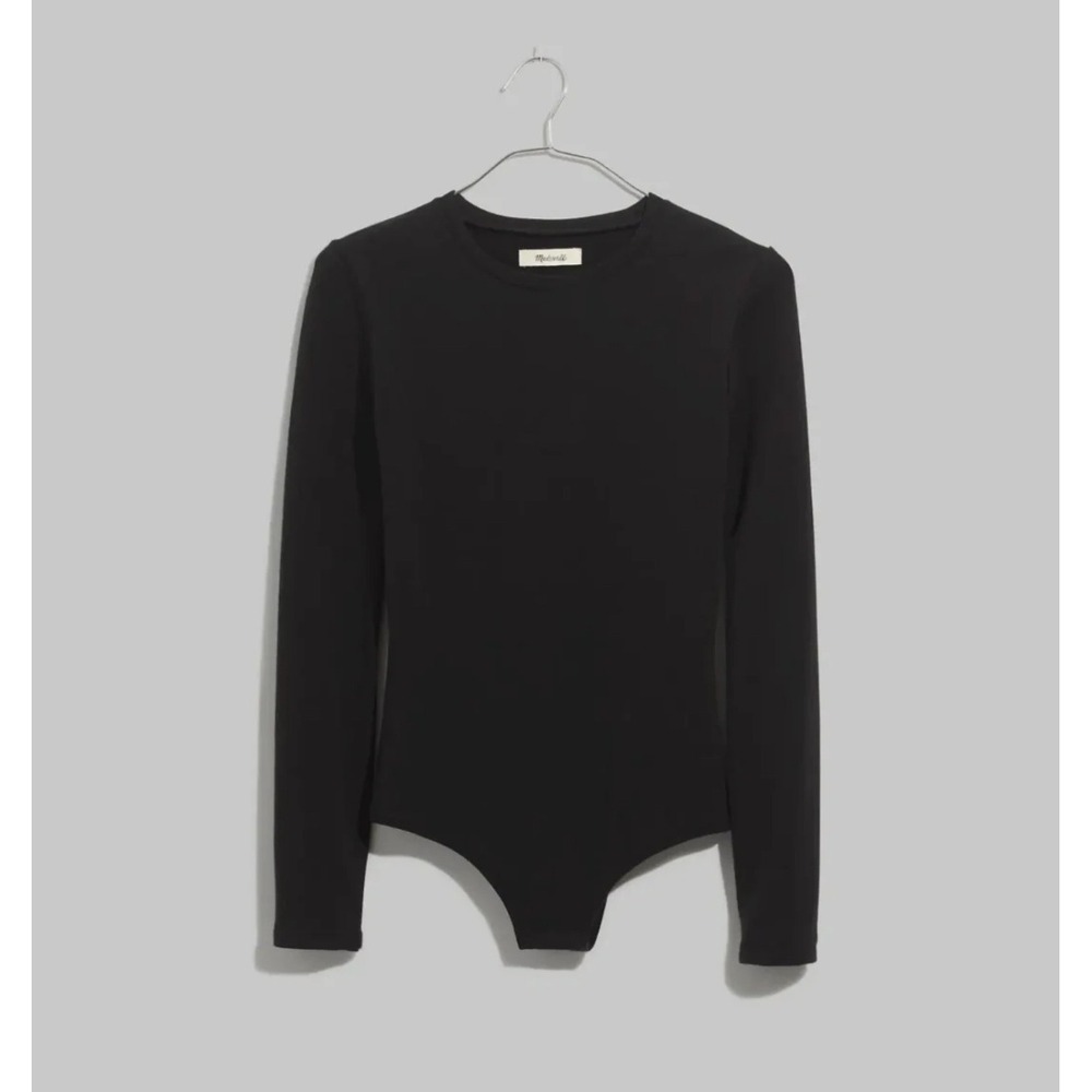 Madewell Black Long Sleeveβ Ribbed Knit Bodysuit XXL